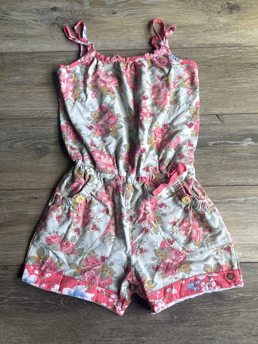Matilda Jane Pink Floral Girls One-Piece Romper Size 8